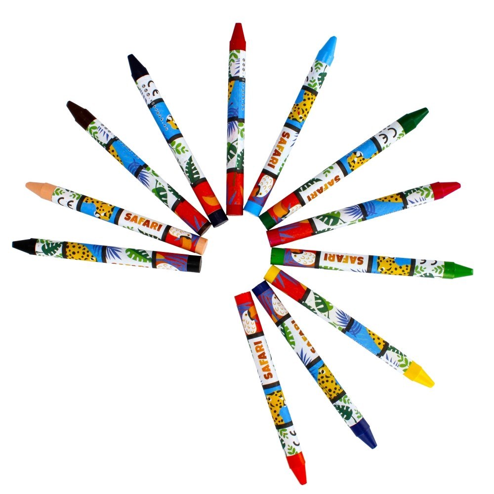 CRAYONS CIRE 12 COULEURS SAFARI STARPAK 490936